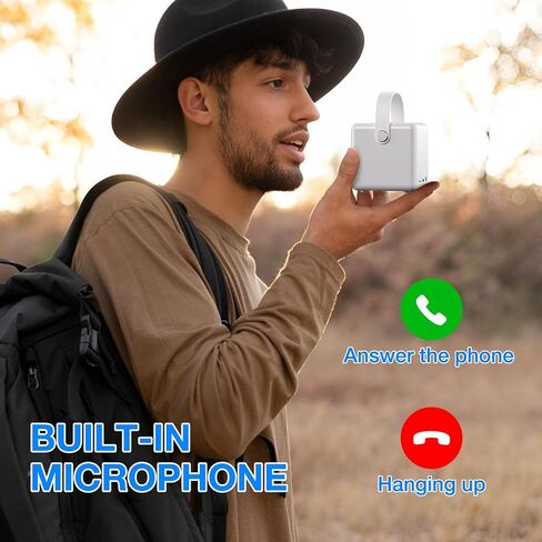 Small Portable Bluetooth Speaker, Crystal Clear Sound with LED Time Display, Built-in Mic, Support TWS Pairing and TF Card Slot for Home/Outdoor(Black) in Kuwait