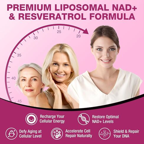Liposomal NAD+ Liquid Drops with Resveratrol & Quercetin – 1200mg NAD+ Supplement for Anti-Aging, Brain & Cellular Energy – Vegan, Non-GMO, Strawberry Flavor, 2 Fl Oz in Saudi Arabia