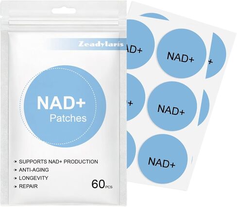 NAD+Patches, 60 Count for Women & Men, Vegan for Energy & Healthy Aging | with CoQ10 & Nicotinamide | Comfortable All-Day Wear Wellness Support (60) in Kuwait