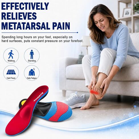 Metatarsalgia Insoles-Shoe Inserts for Morton’s Neuroma, Ball of Foot Pain | Orthotic Arch Support Insoles for Flat Feet, Over Pronation, Plantar Fasciitis Insoles for Men & Women in Kuwait