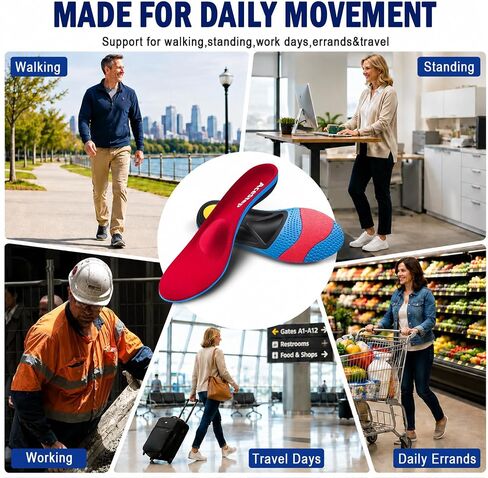 Metatarsalgia Insoles-Shoe Inserts for Morton’s Neuroma, Ball of Foot Pain | Orthotic Arch Support Insoles for Flat Feet, Over Pronation, Plantar Fasciitis Insoles for Men & Women in Kuwait