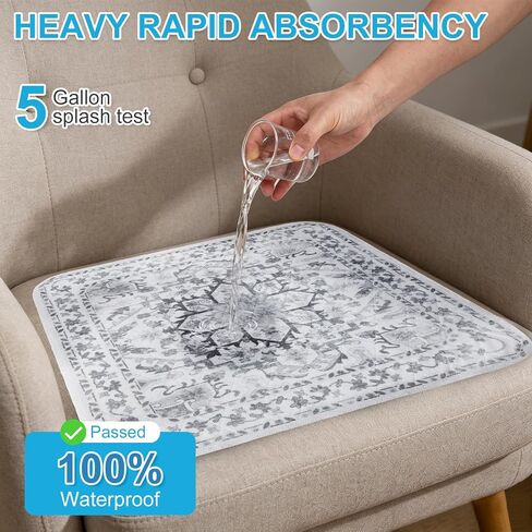OUTCREATOR® Waterproof Chair Pads for Incontinence 21" x 22" (Pack of 4),Washable Reusable Chair Seat Protector Cover,Non-Slip Absorbent Incontinence Pad for Bed,Car,Wheelchair,Adults,Kids,Pets,Grey in Saudi Arabia