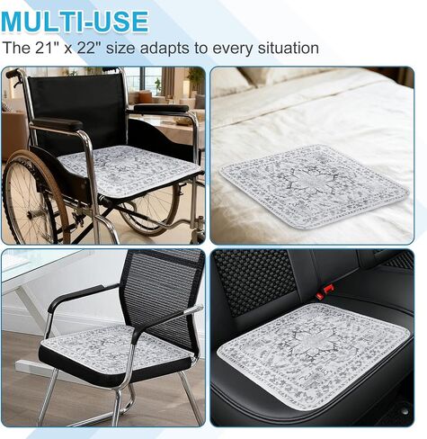 OUTCREATOR® Waterproof Chair Pads for Incontinence 21" x 22" (Pack of 4),Washable Reusable Chair Seat Protector Cover,Non-Slip Absorbent Incontinence Pad for Bed,Car,Wheelchair,Adults,Kids,Pets,Grey in Saudi Arabia