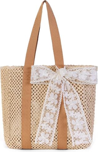Straw Beach Tote Bag for Women: 2026 Large Woven Handbag with Zipper, Perfect for Vacation, Travel and Summer Pool in Saudi Arabia