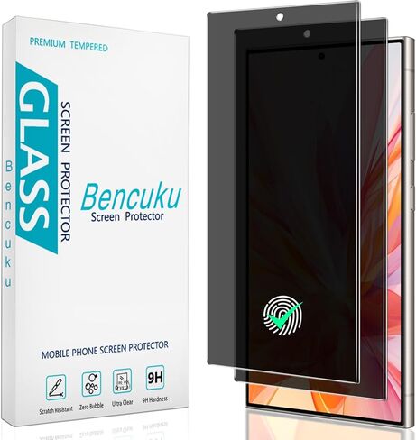 (2 Pack) Privacy Screen Protector for Samsung Galaxy S25 Ultra Anti Spy Tempered Glass, Support Fingerprint Unlock, Anti Scratch, Bubble Free in Kuwait