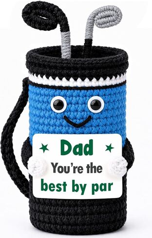 Dad Gifts for Fathers Day from Daughter Son, Mini Birthday Gift Idea for Men Golfers Him New Dads from Wife Woman Girl Kids, Handmade Crochet Golf Bag Accessories Husband Friend Enthusiast in Saudi Arabia