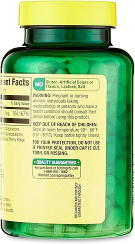 Spring Valley Vitamin B12 2500 mcg Quick-Dissolve Tablets Dietary Supplement, Vitamin B12 Complex for Women and Men, 120 Tablets (Pack of 1) Set with Basket Goods Store. in Saudi Arabia