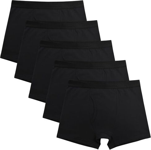 POPKOK Boys Boxer Briefs Cotton Stretchy Underwear with Fly 5-Pack in Saudi Arabia