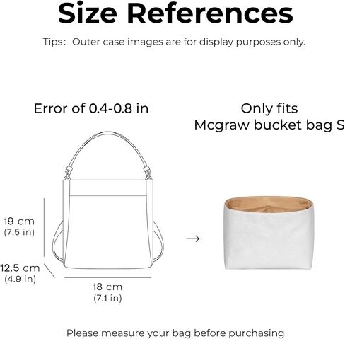 Purse Organizer Insert for TORY BURCH Mcgraw Bucket S Handbag,Custom Fit Inside Premium Vanile Lightweight Water Resistant Tote Bag Insert in Saudi Arabia