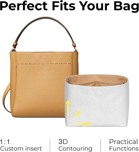 Purse Organizer Insert for TORY BURCH Mcgraw Bucket S Handbag,Custom Fit Inside Premium Vanile Lightweight Water Resistant Tote Bag Insert in Saudi Arabia