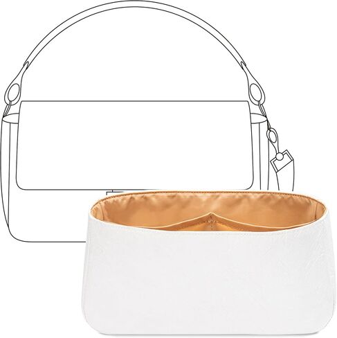 Purse Organizer Insert for Fendi Baguette Bag,Custom Fit Inside Premium Lightweight Water Resistant Purse Insert (Vanile, Fits-Baguette Medium) in Saudi Arabia