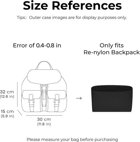 Bag Organizer Insert for PRADA Nylon Backpack Handbag,Custom Fit Inside Premium Matte Black Lightweight WaterResistant Purse Insert with Cup Holder Accessories in Saudi Arabia