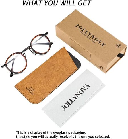 JOLLYNOVA HD7 Reading Glasses RT95, Round Blue Light Blocking Readers, Lightweight, Spring Hinge, UV Protection in Saudi Arabia