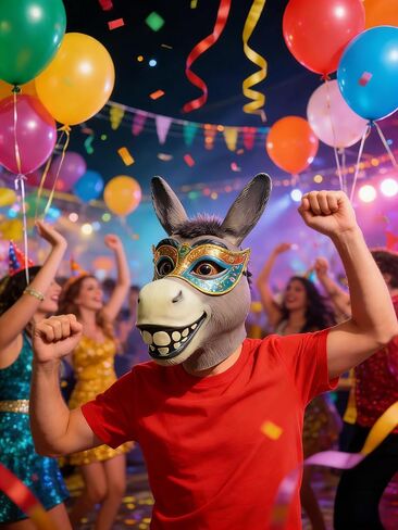 Donkey Mask, Funny Latex Animal Head Mask for Festival Carnival Headgear Fancy Masquerade Party Props in Kuwait