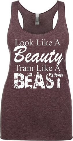 Look Like a Beauty Train Like a Beast Ladies Racerback Tank Top Workout Gym Fitness Apparel Women in Kuwait