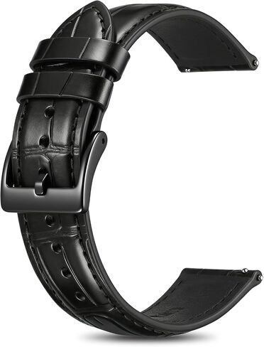 Premium Leather Watch Band for Men and Women, Genuine Alligator-Embossed Wrist Strap, Quick Release 20mm 22mm Watchband Replacement, Fits Most Watches & Smartwatch in Kuwait