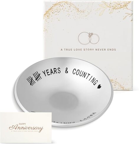 Iron Gifts for 6th Anniversary for Him Her - 6th Anniverdary Jewelry Tray, Iron Ring Holder Dish&Gift Box, 6 Year Anniversary Wedding Gifts Decor for Couples Wife, 4" in Kuwait