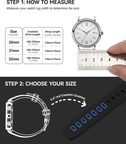Premium FKM Rubber Watch Strap 20mm 21mm 22mm,Curved End Fluororubber Watch Band,Waterproof Anti-Dust Seamless Fit for Men Women Divers Watches in Kuwait