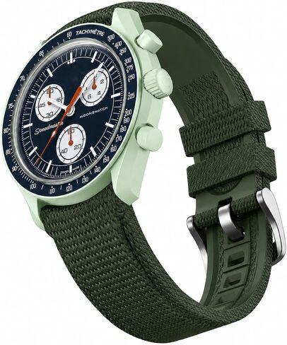 Premium FKM Rubber Watch Strap 20mm 21mm 22mm,Curved End Fluororubber Watch Band,Waterproof Anti-Dust Seamless Fit for Men Women Divers Watches in Kuwait