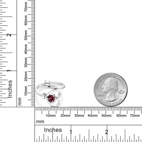 Gem Stone King 925 Sterling Silver Red Rhodolite Garnet Women Heart Key Ring (0.60 Cttw, Gemstone Birthstone) in Kuwait