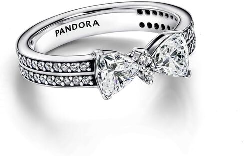 PANDORA-Sparkling Bow Double-row Ring-Sterling silver-With Gift Box in Kuwait