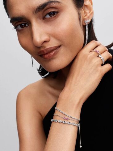 PANDORA-Sparkling Bow Double-row Ring-Sterling silver-With Gift Box in Kuwait