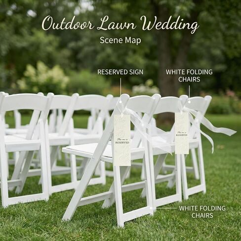 12 Pack Wedding Reserved Signs for Church Pews with Ribbons for Chairs, 800gsm Thick Hand-Embossed Rose Cardstock, Elegant Decor for VIP Guests, Family & Table Settings at Outdoor Garden Ceremony in Saudi Arabia