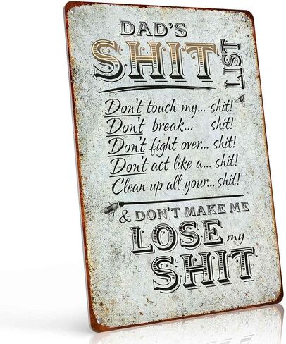 Mom's Sh*t List 8x12 Inch Aluminum Metal Sign - Sassy Mom Humor Decor for Kitchen, Living Room, Bedroom, Dorm - Retro Tin Sign Gift for Moms & Mother's Day in Saudi Arabia