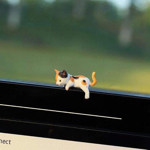 5Pcs Mini Cute Cat Ornament Resin Decoration Cartoon Simulation Animal Car Central Control Screen Home DIY Decoration Ornament in Kuwait