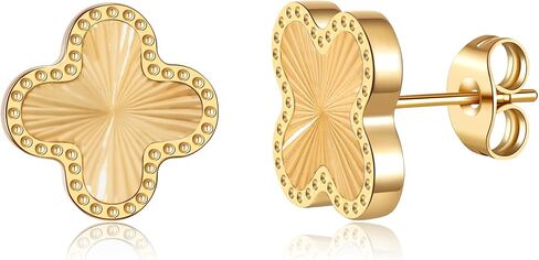 AIPPK 18K Gold Plated Clover Earrings for Women Four Leaf Stud Earrings Lucky Dangle Earrings Fashion Simple Jewelry Gifts for Women in Kuwait