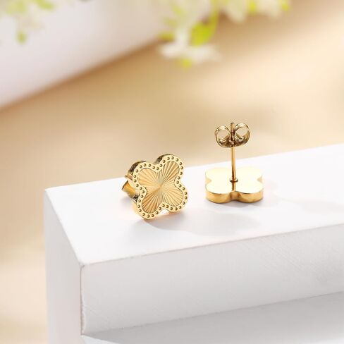 AIPPK 18K Gold Plated Clover Earrings for Women Four Leaf Stud Earrings Lucky Dangle Earrings Fashion Simple Jewelry Gifts for Women in Kuwait
