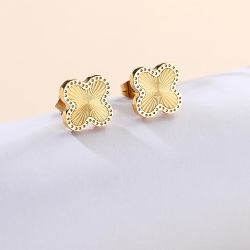 AIPPK 18K Gold Plated Clover Earrings for Women Four Leaf Stud Earrings Lucky Dangle Earrings Fashion Simple Jewelry Gifts for Women in Kuwait