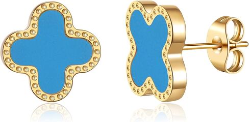 AIPPK 18K Gold Plated Clover Earrings for Women Four Leaf Stud Earrings Lucky Dangle Earrings Fashion Simple Jewelry Gifts for Women in Saudi Arabia