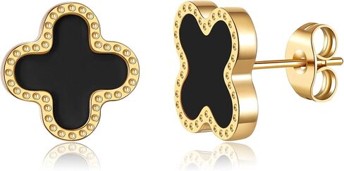 AIPPK 18K Gold Plated Clover Earrings for Women Four Leaf Stud Earrings Lucky Dangle Earrings Fashion Simple Jewelry Gifts for Women in Kuwait