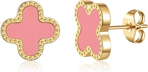 AIPPK 18K Gold Plated Clover Earrings for Women Four Leaf Stud Earrings Lucky Dangle Earrings Fashion Simple Jewelry Gifts for Women in Kuwait