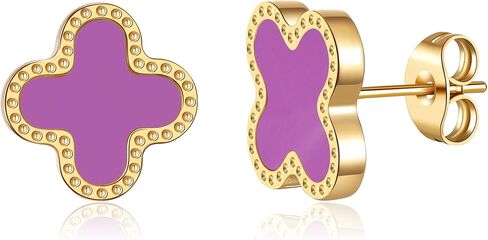 AIPPK 18K Gold Plated Clover Earrings for Women Four Leaf Stud Earrings Lucky Dangle Earrings Fashion Simple Jewelry Gifts for Women in Kuwait
