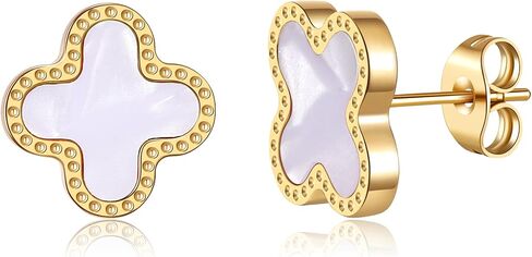 AIPPK 18K Gold Plated Clover Earrings for Women Four Leaf Stud Earrings Lucky Dangle Earrings Fashion Simple Jewelry Gifts for Women in Kuwait
