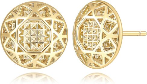 KKR Gold Earrings for Women 14K Gold Studs Earrings for Women Stud Earring for Womens Studs Stunning Hollow Design Stud Earring for Womens in Saudi Arabia