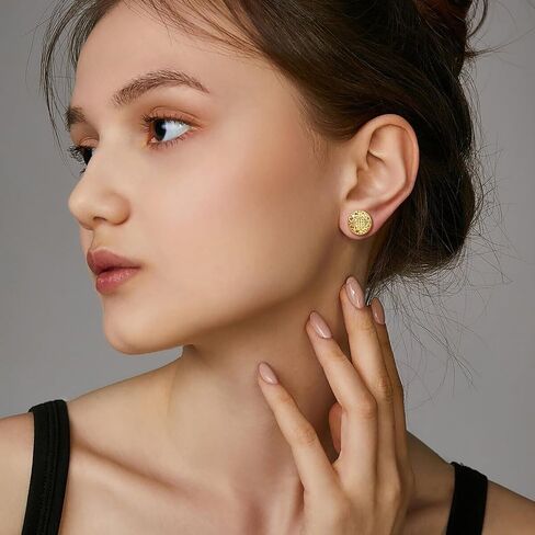 KKR Gold Earrings for Women 14K Gold Studs Earrings for Women Stud Earring for Womens Studs Stunning Hollow Design Stud Earring for Womens in Saudi Arabia