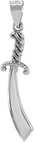 Polished 925 Sterling Silver Islamic Scimitar Sword Pendant in Kuwait