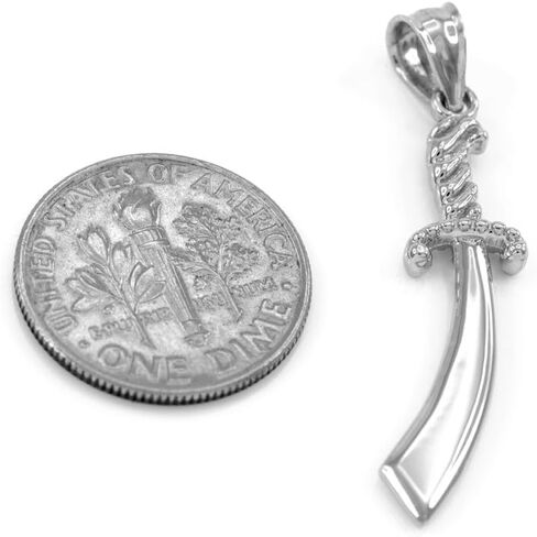 Polished 925 Sterling Silver Islamic Scimitar Sword Pendant in Kuwait