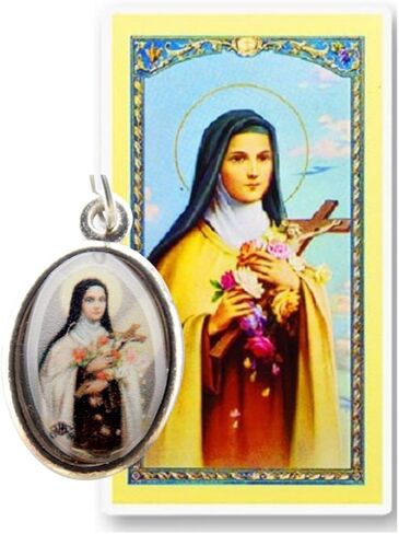 الهدايا المقدمة من Lulee, LLC Santa Teresita De Jesus Medalla De Plata Incluye Postal De Rezo Bendita Por Su Santidad in Kuwait