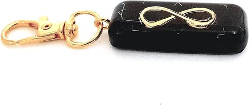 Orgone keychain with golden Infinity, Black Tourmaline & Shungite. Made in USA in Kuwait