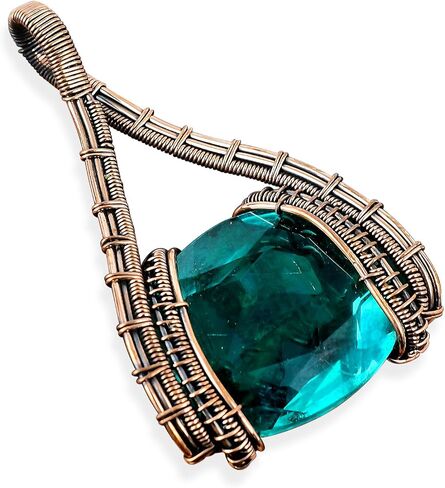 Gemstone Copper Wire Wrapped Pendant Gift For Her Copper Jewelry Wedding Jewelery Handmade Pendant in Saudi Arabia