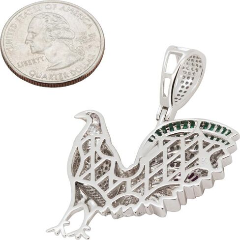 14k Yellow/White Gold Plated AAA Cubic Zirconia Rooster Pendant in Kuwait