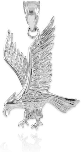 Claddagh Gold Fine 925 Sterling Silver Eagle Landing Necklace Pendant in Kuwait