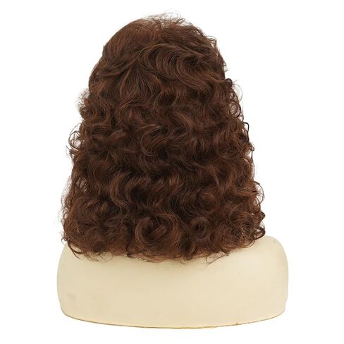 Tseses Brown Curly Wig for Women Shoulder Length 70s 80s Wigs With Bangs Cosplay Halloween Party Hair Wigs in Saudi Arabia