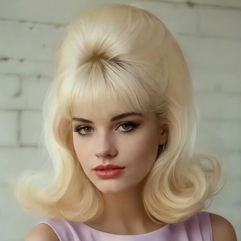 Tseses Brown Curly Wig for Women Shoulder Length 70s 80s Wigs With Bangs Cosplay Halloween Party Hair Wigs in Saudi Arabia