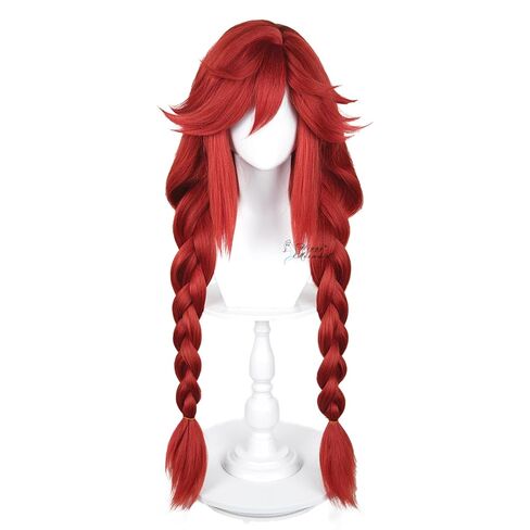 Wiggy Mermaid Riyo Cosplay Wig with Hairpiece Short Red Hair Wigs + Cap for Halloween Reaper Costume in Saudi Arabia