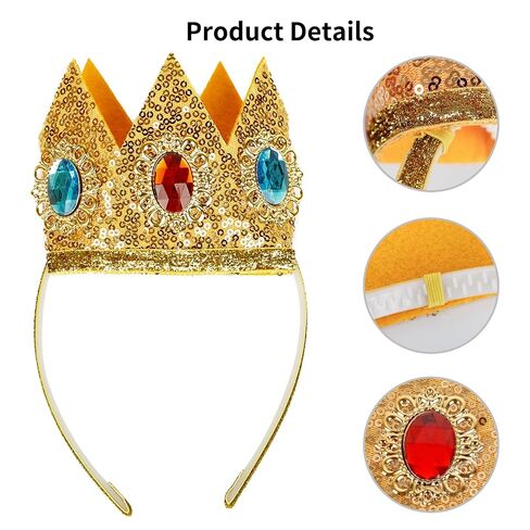 WeKen Golden Princess Wig Yellow Blonde Long Wavy Wig for Princess Cosplay Halloween Costume Party (Crown,Earrings,Wig Caps) in Saudi Arabia